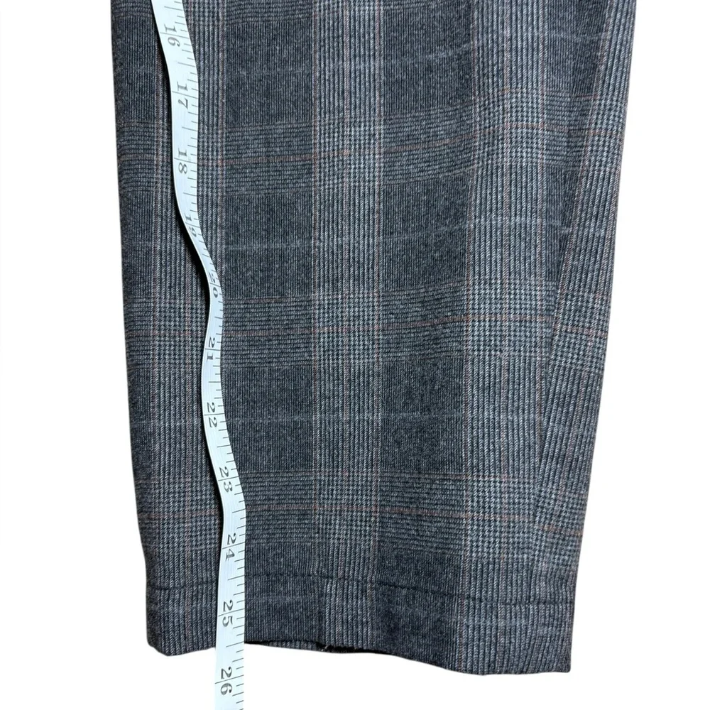 The Group Babaton Aritzia Plaid Ankle Pants Grey Drawstring S